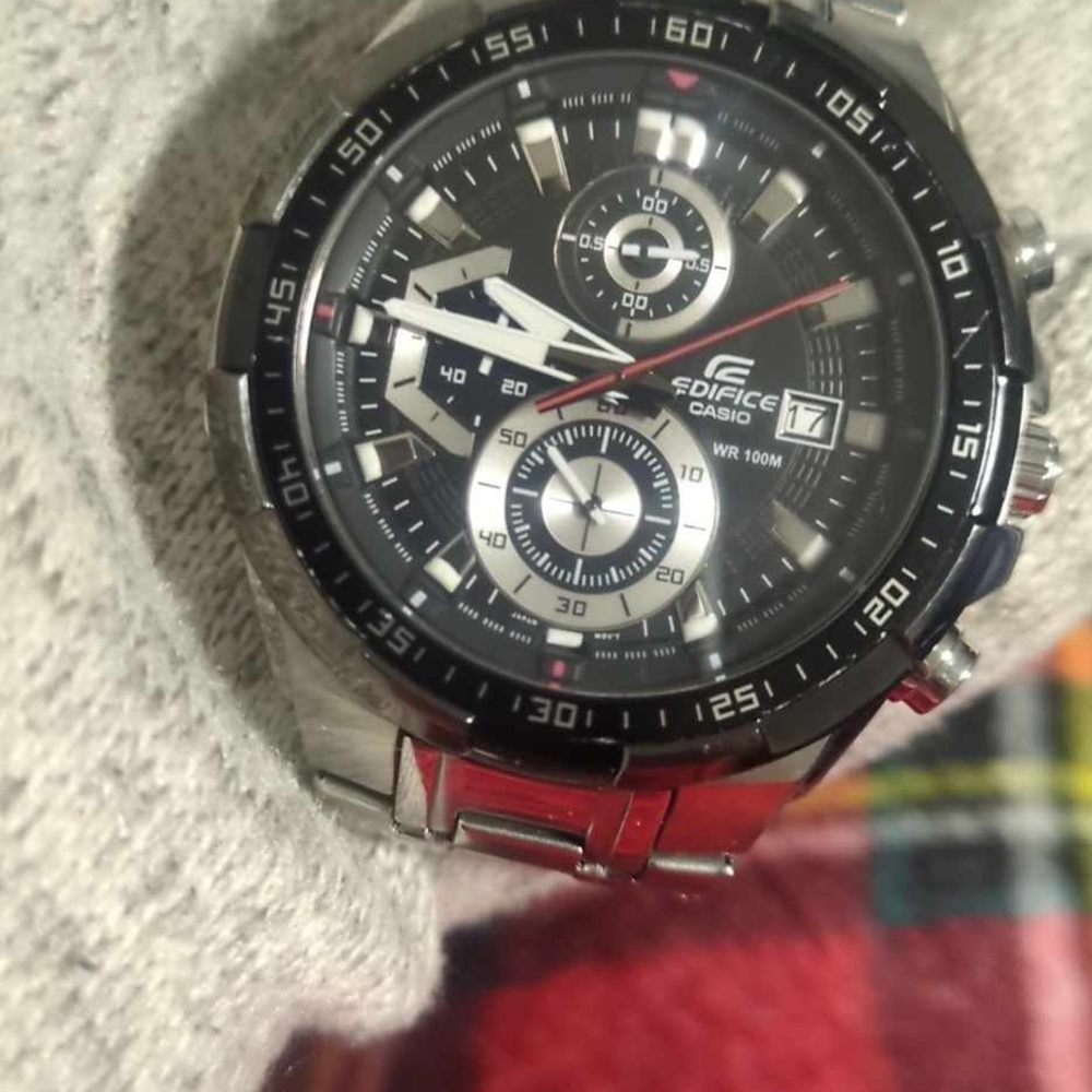 Casio Edifice Black and Silver Watch